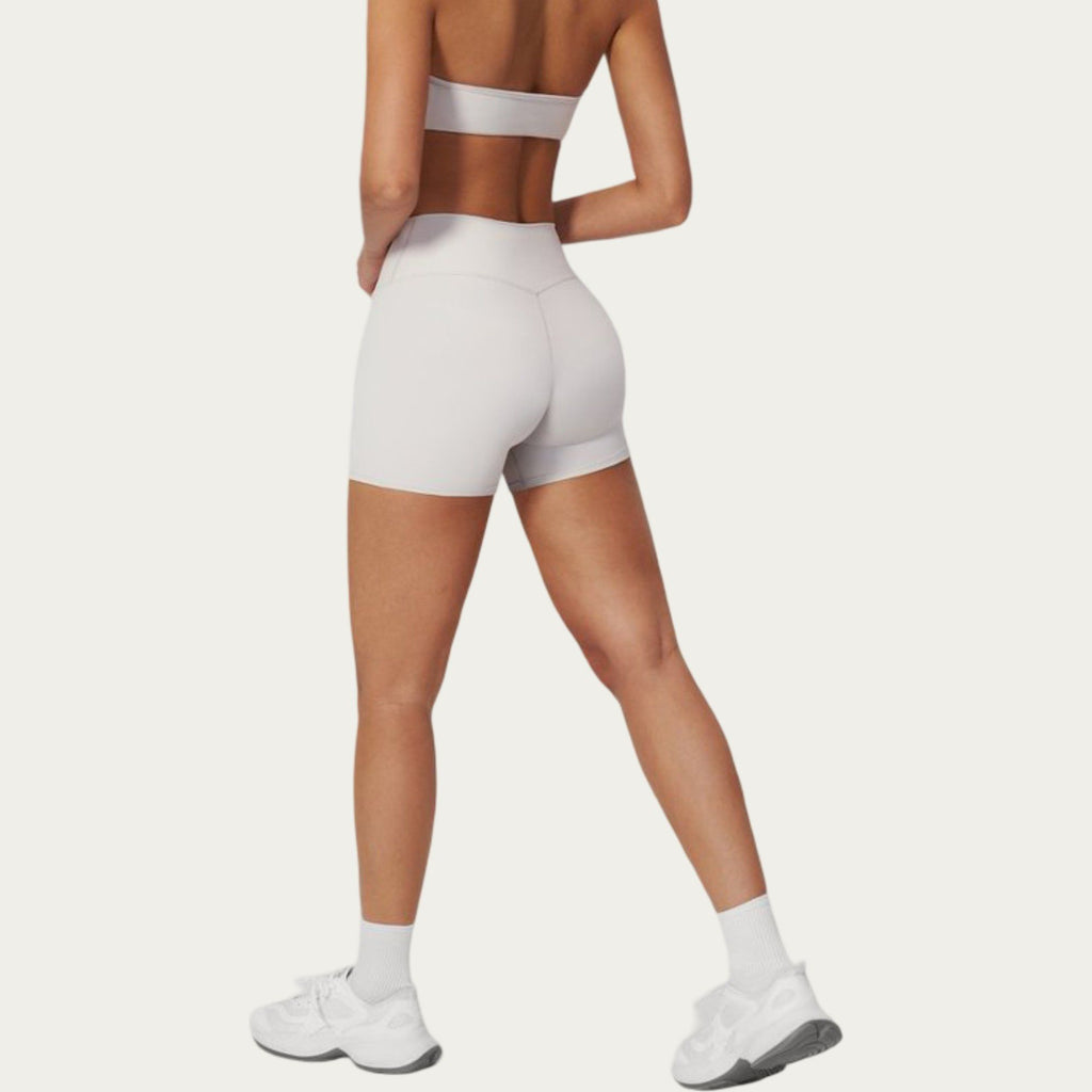Anna-Kaci Active Women's High Waist Mini Biker Shorts with Smooth Stretch Fabric and Seam Detail