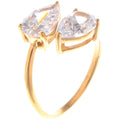 Anna-Kaci Gold-Plated Heart Drop Fashion Earrings with Crystal Stud Accents
