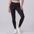 High Waist Contrast Waistband Full Length Active Leggings for Workouts and Everyday Wear