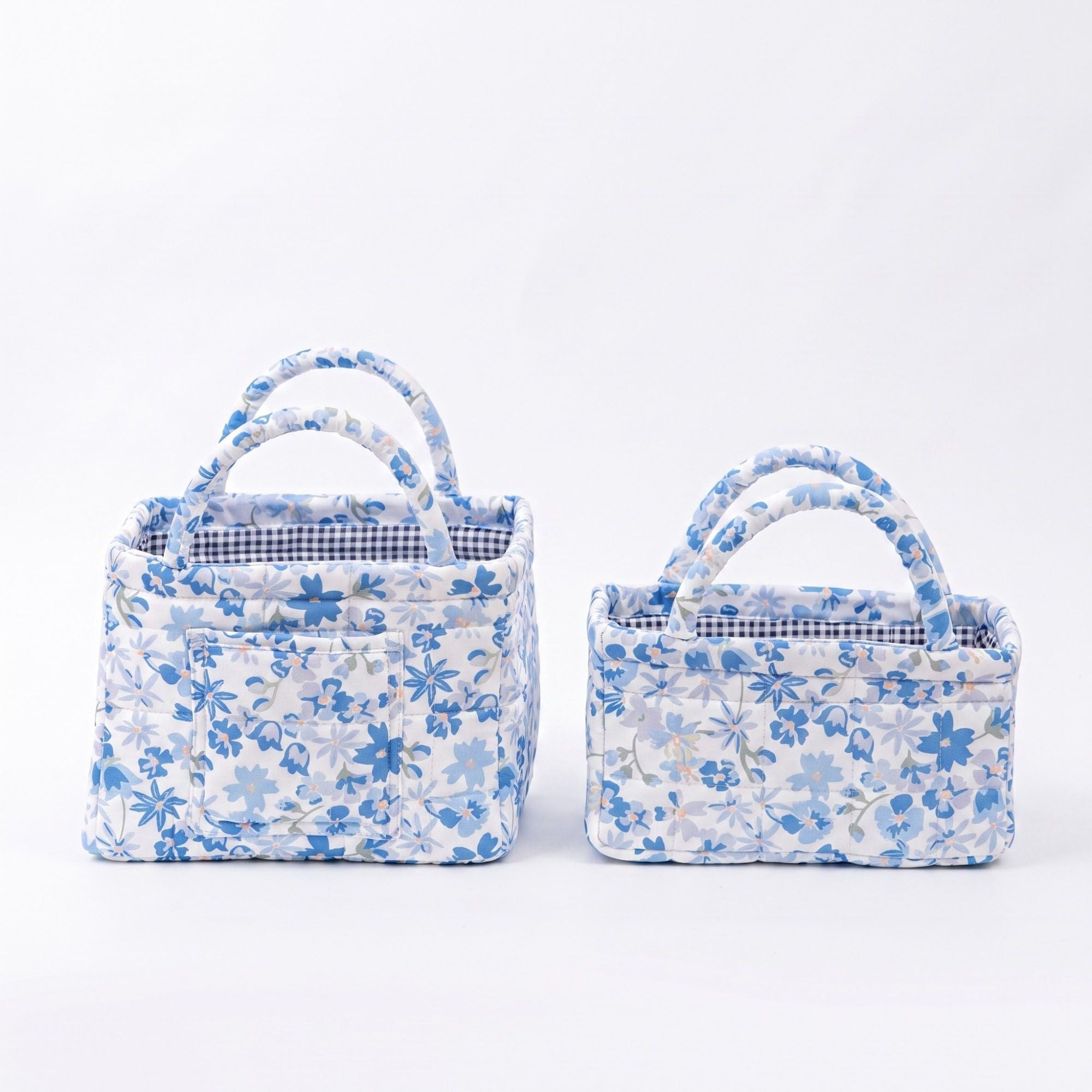 Juego de 2 Bolsas Organizadoras Acolchadas con Estampado Floral, Asas y Bolsillo Frontal