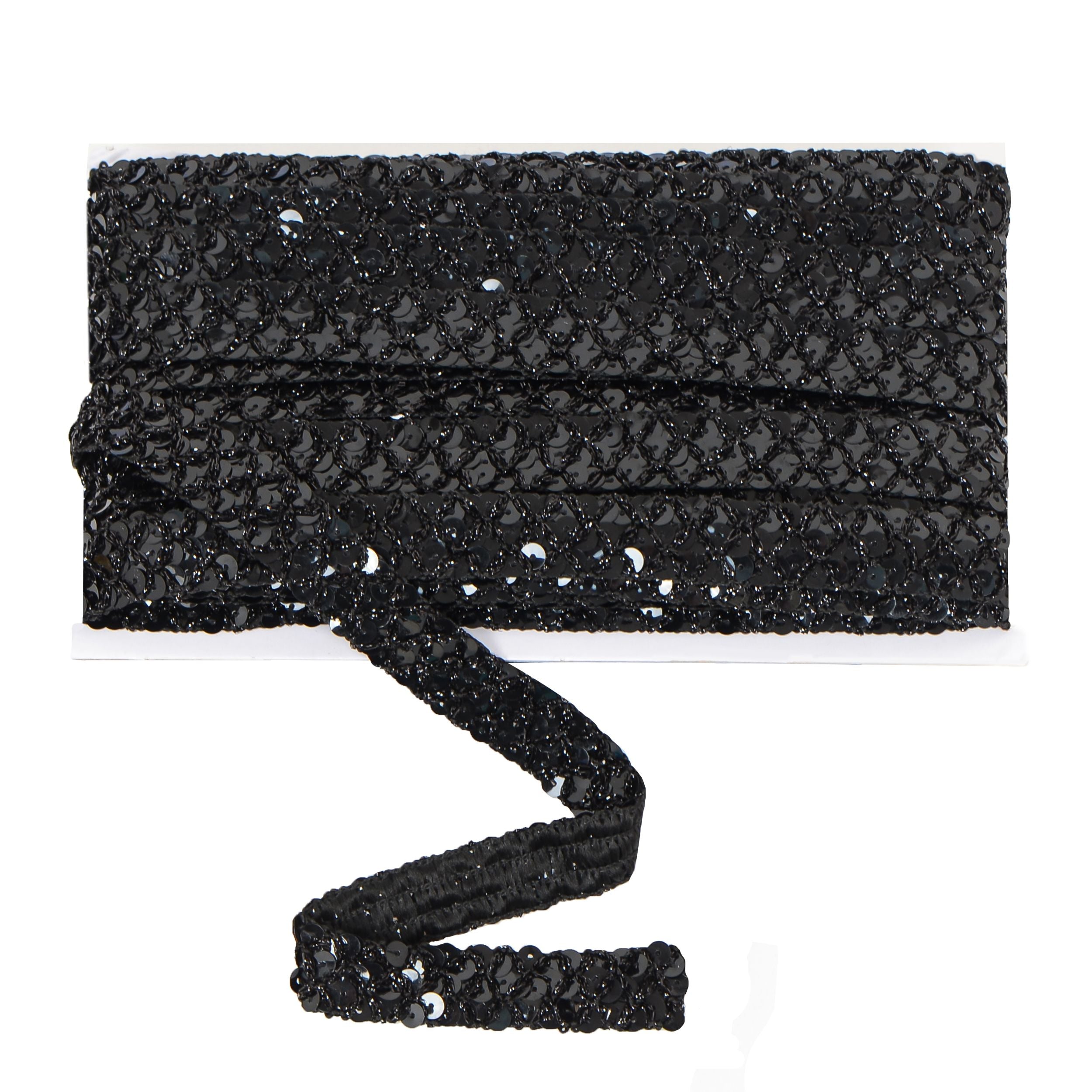 Sewing Sequin Trim 0.9 Inch 4 Row, 25 Yards Glitter Sequin Ribbon Metallic Stretch Bling Strip DIY Craft Decoration