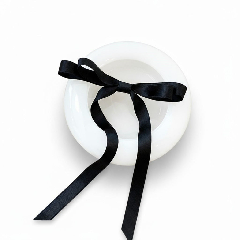 Long Ribbon Bow Hair Clip with Sleek Streamer Tails and Elegant Minimalist Design