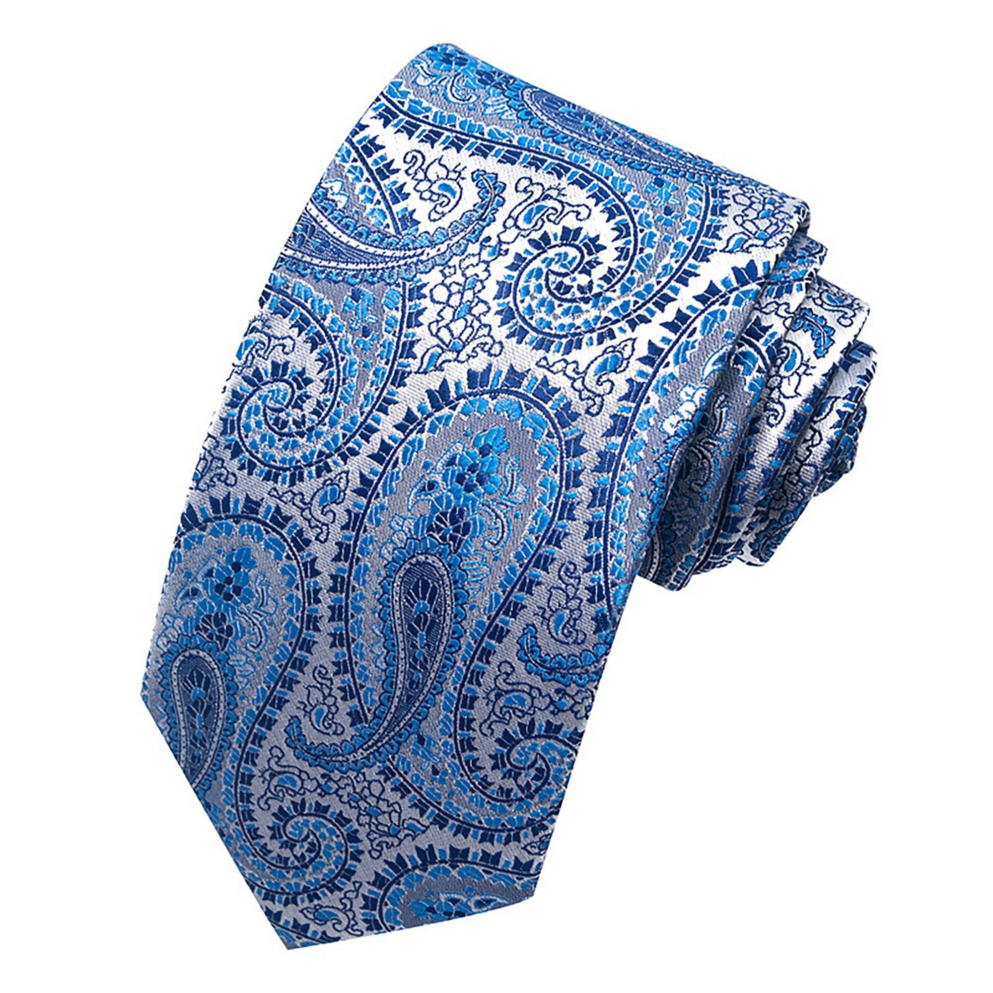 Alilang Men's Floral Print Tie with Woven Botanical Pattern and Classic Tapered Design