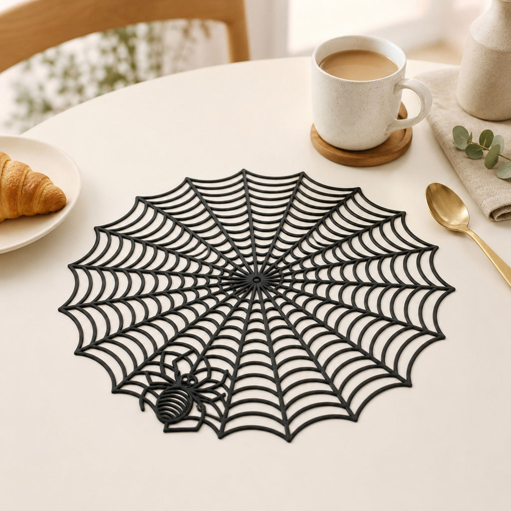 Halloween Spiderweb PVC Waterproof Non-Slip Placemat