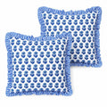 2 Pack Floral Lattice Ruffle Decorative Throw Pillow Covers