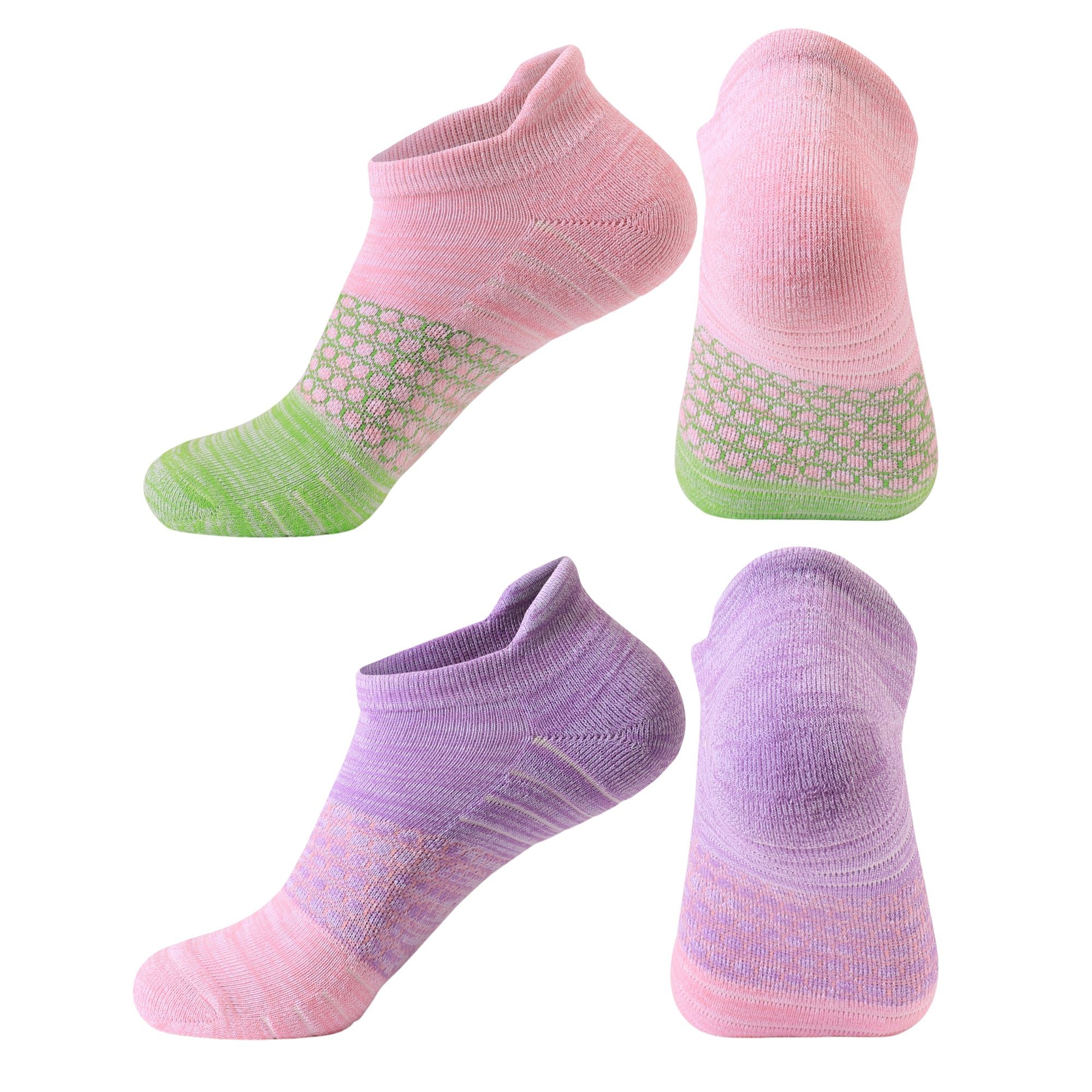 Anna-Kaci Women's 2-Pair Set Low-Cut Athletic Socks with Honeycomb Mesh Ventilation Arch Compression and Cushioned Heel Fit