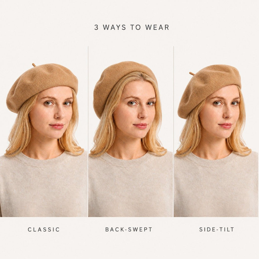 Wool Beret Hat Classic French Painter Cap Soft Felt Everyday Style