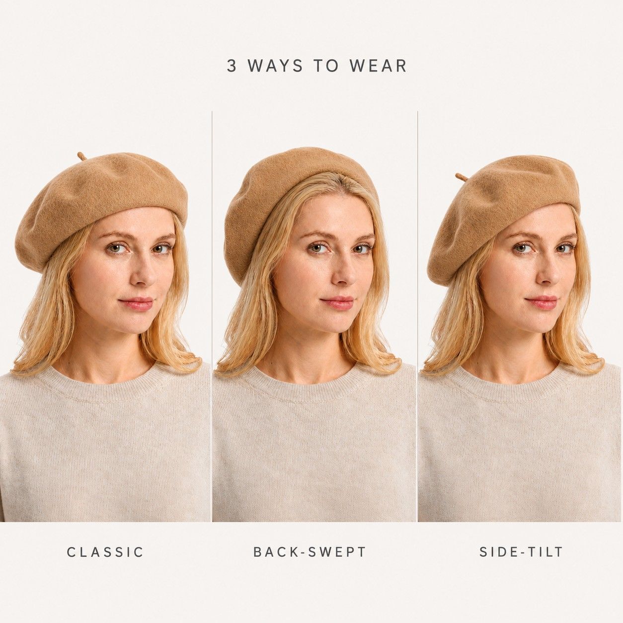 Wool Beret Hat Classic French Painter Cap Soft Felt Everyday Style