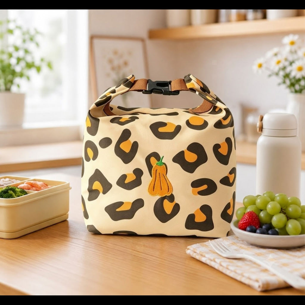 Foldable Insulated Lunch Bag Large Capacity Roll Top Lunch Tote with Buckle Closure