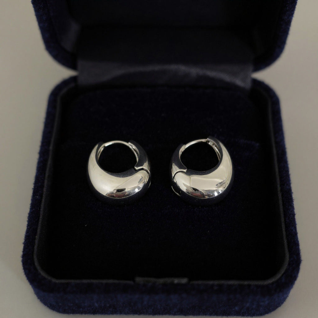 Women's Thick Hoop Earrings with Rounded Modern Design