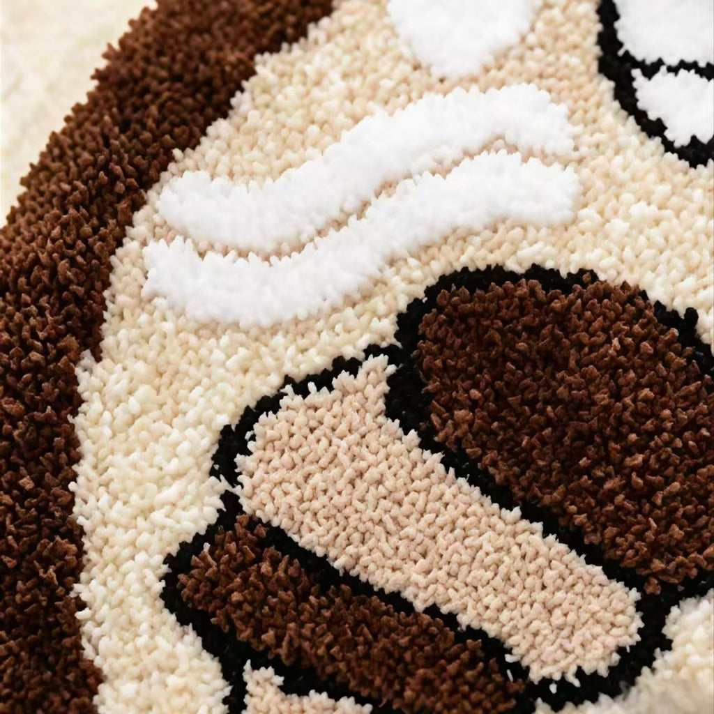 Sunflower Semicircular Bathroom Floor Mat Soft Water?Absorbent Rug with Anti?Slip Base