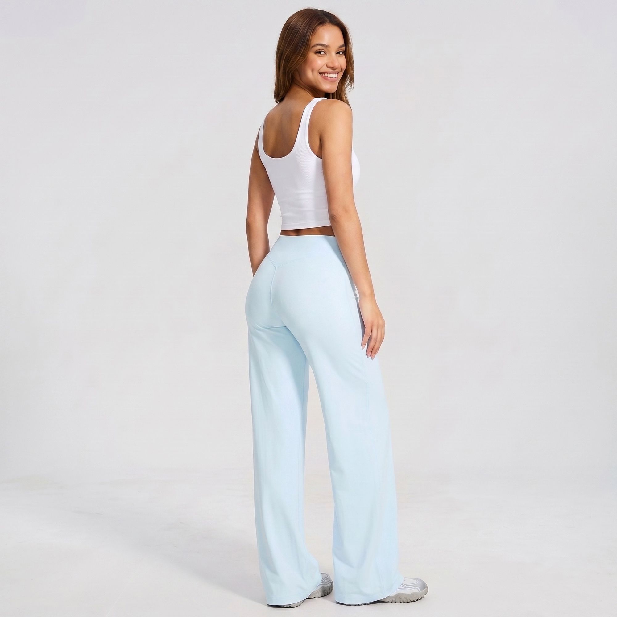 High Waisted Wide Leg Yoga Pants Loose Fit Workout Lounge Pants