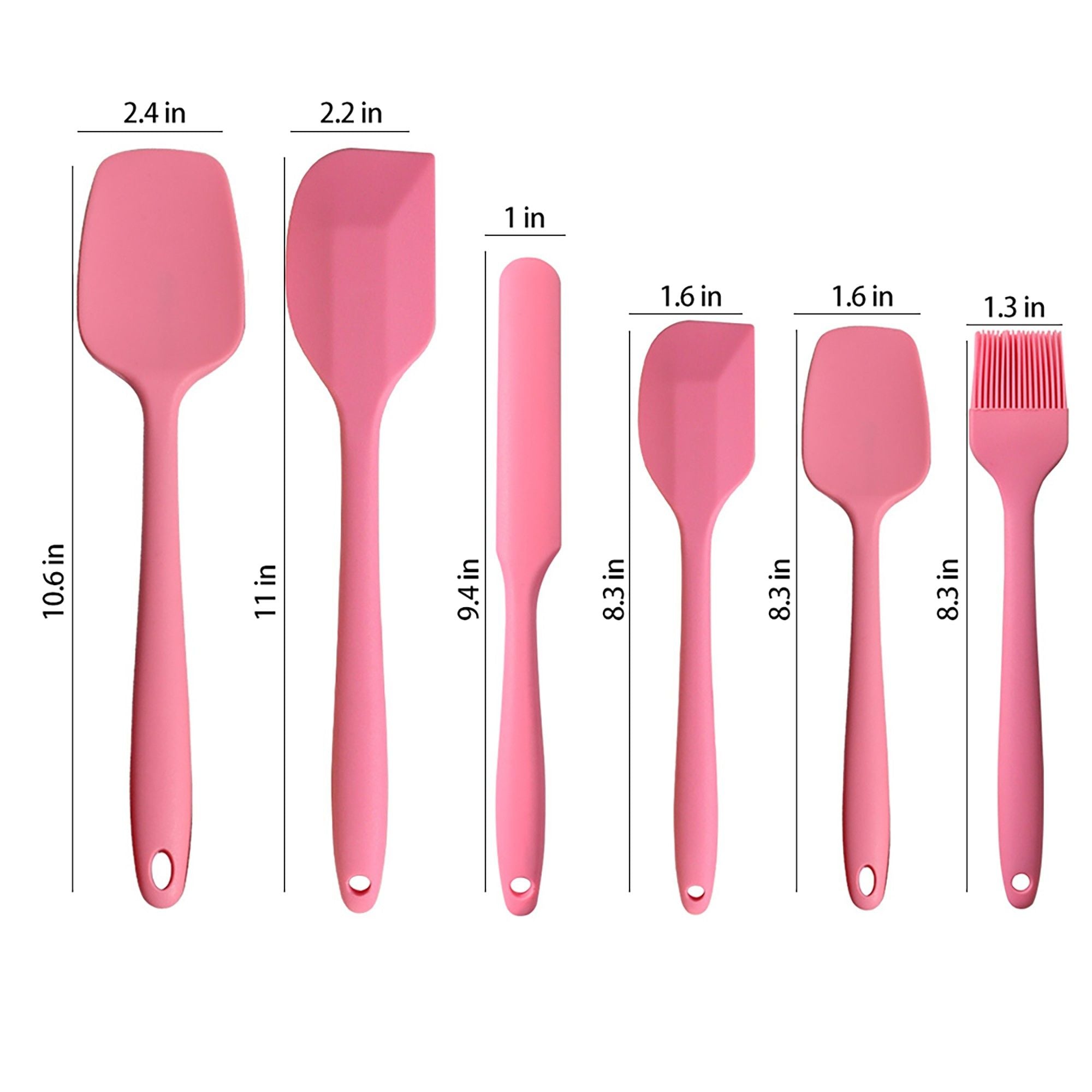 6-Piece Silicone Spatula Set with Handles, Flexible and Durable Kitchen Tools for Cooking and Baking