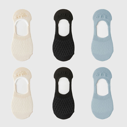 Anna-Kaci Women's Solid No Show Socks Non Slip Cotton 6Pk