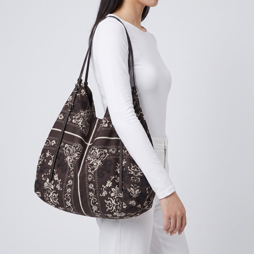 Oversized Bandana Print Hobo Shoulder Bag with Double Handles