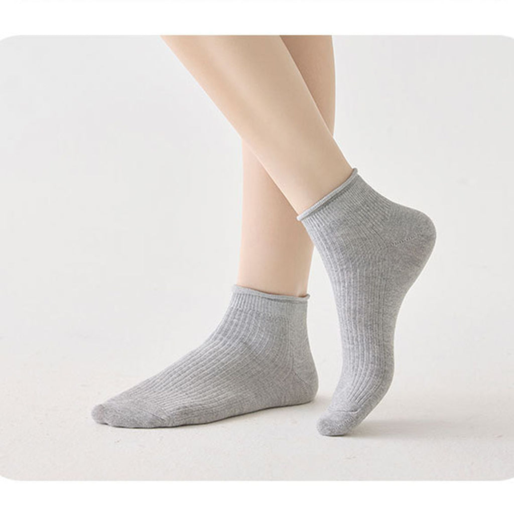 Anna-Kaci 4 Pairs Women's Ultra-Thin Ribbed Ankle Socks Soft Stretch Breathable Design in Multiple Color Combinations
