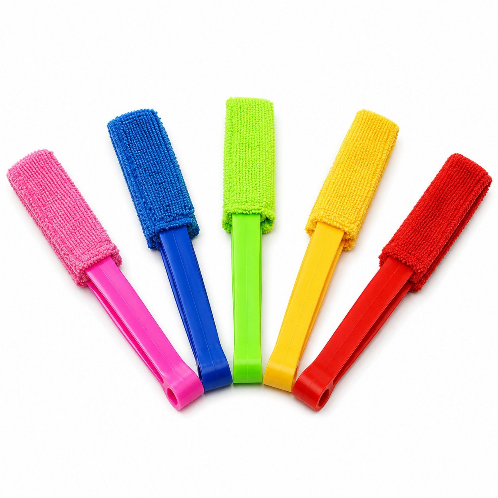 5-Piece Microfiber Blind Duster Set with Multi-Prong Handles for Vents, Blinds and Car Interiors