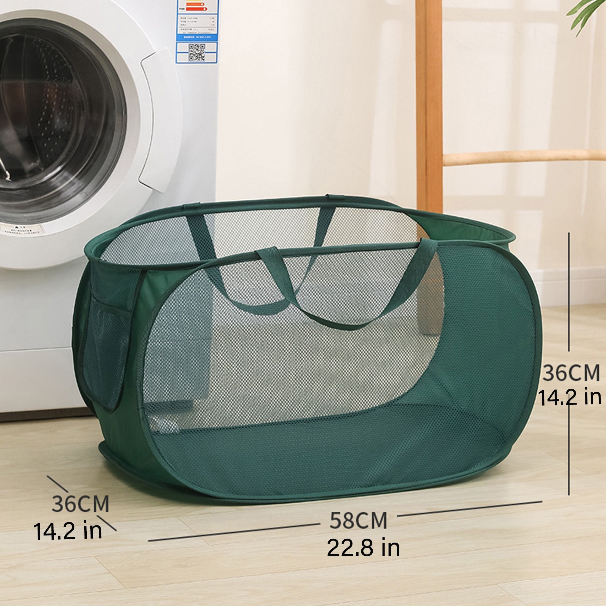 Collapsible Mesh Laundry Basket Large Capacity Pop Up Hamper Foldable Clothes Storage Bin