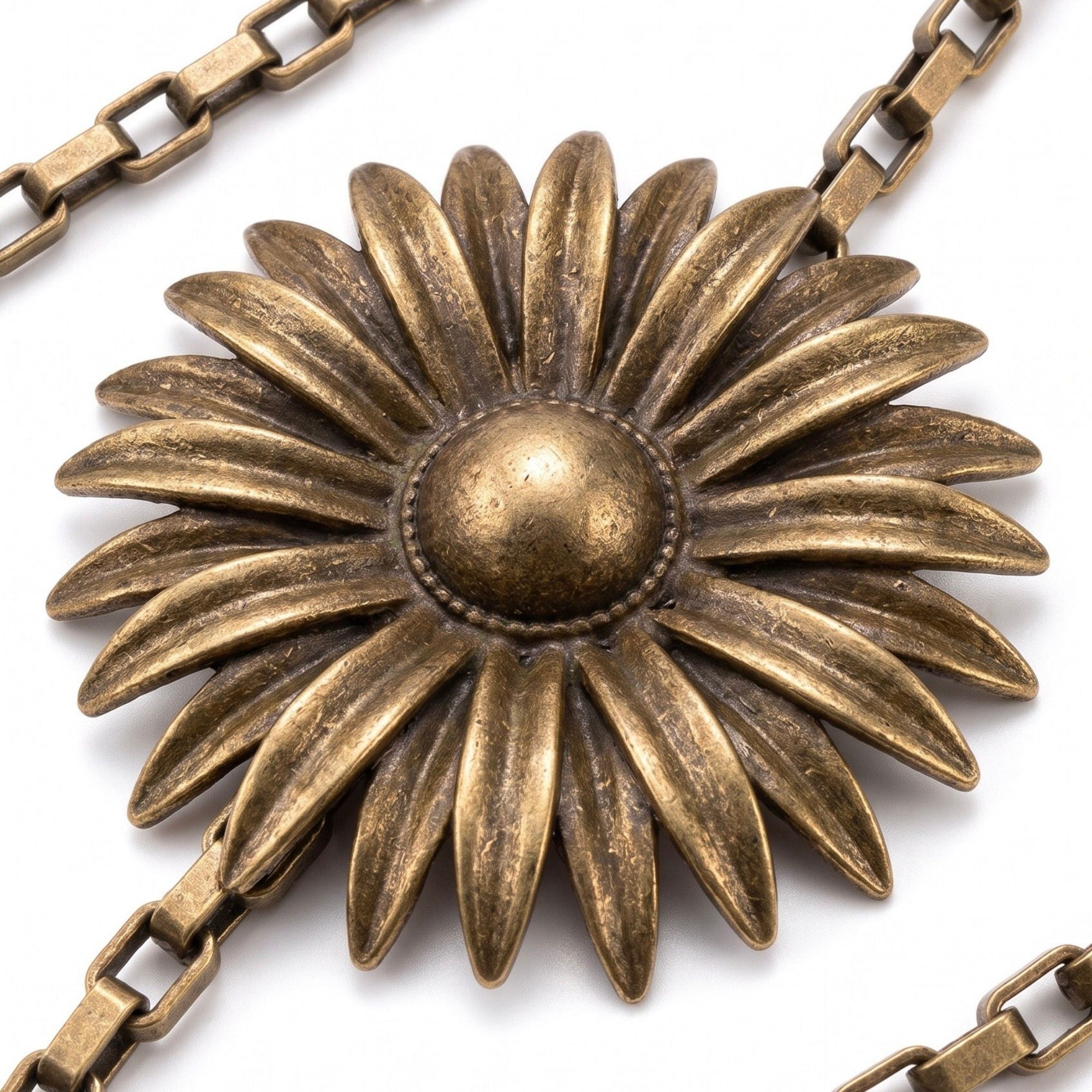 Vintage Sunflower Metal Waist Chain Adjustable Retro Body Belt Floral Inspired Waist Jewelry 47.2in