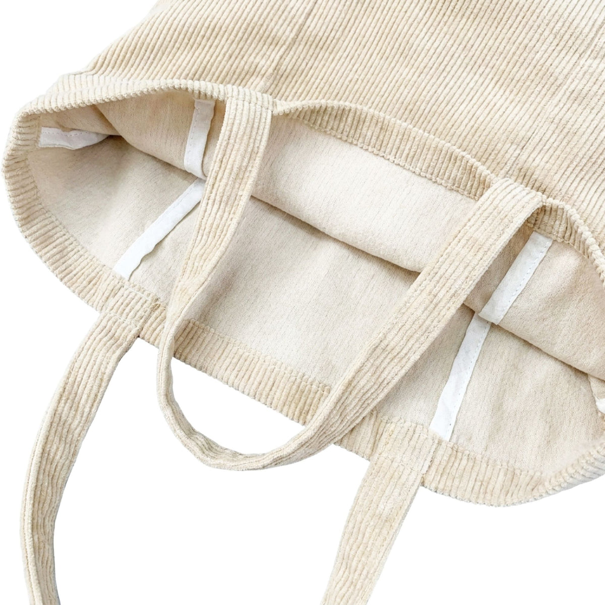 Corduroy Tote Bag Large Capacity Shoulder Bag with Front Pocket