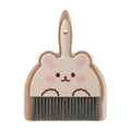 2-Piece Mini Dustpan and Brush Set with Animal Face Design for Tabletop Cleaning