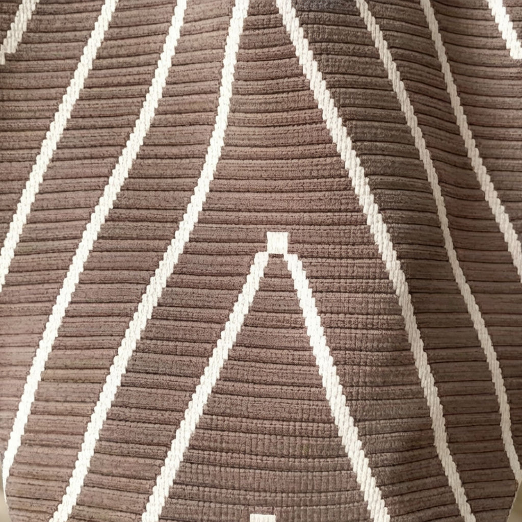 Geometric Stripe Knit Tote Bag with Long Shoulder Straps
