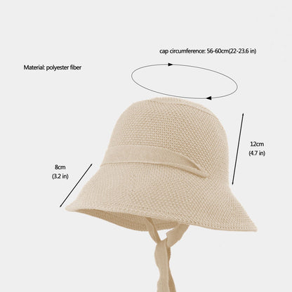 Anna-Kaci Women's Knit Straw Bucket Hat with Chin Strap