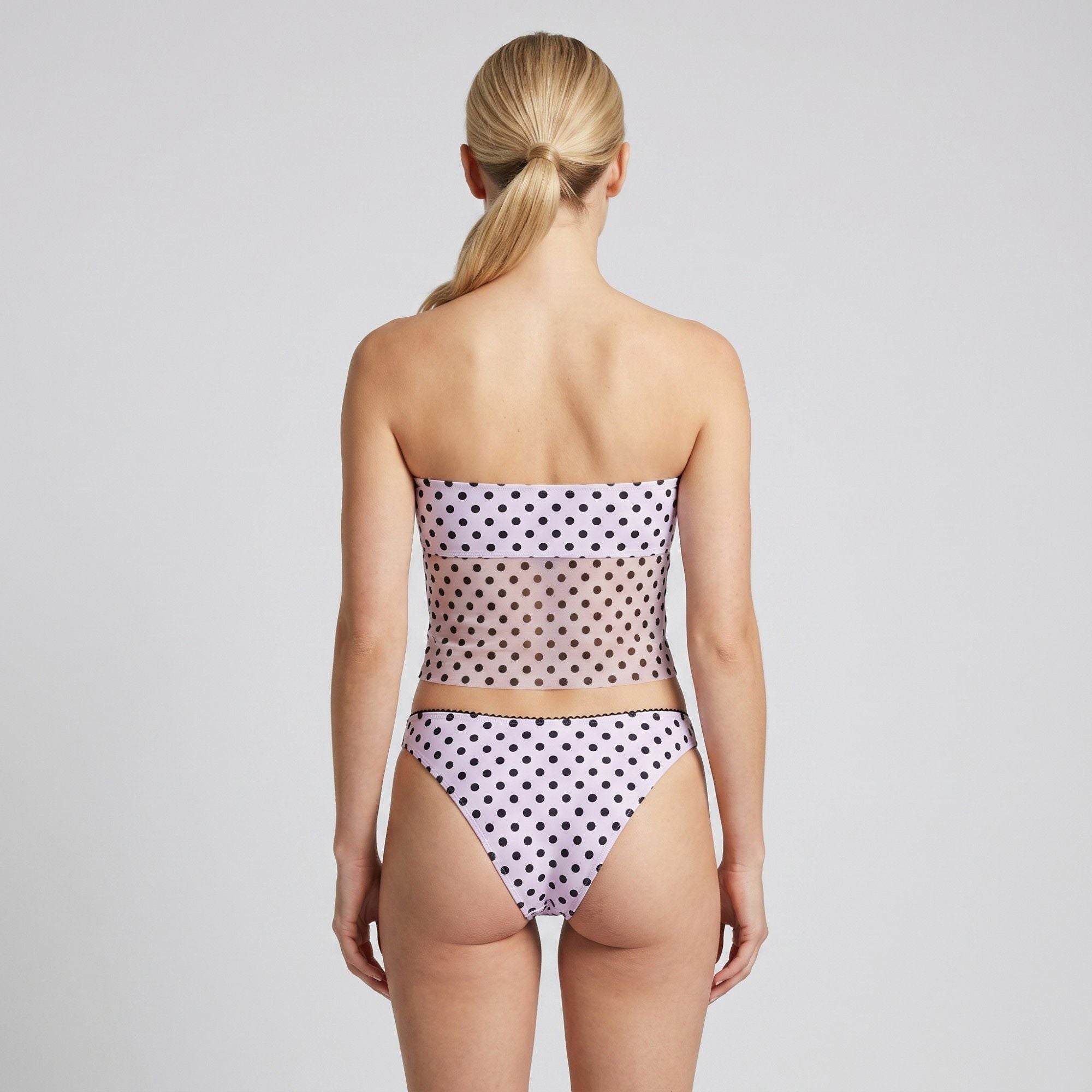 Anna-Kaci Women's Polka Dot 2-Piece Tankini Swimsuit Set with Adjustable Halter Strap Bow Detail Ruched Bust and Mid Rise Bottom