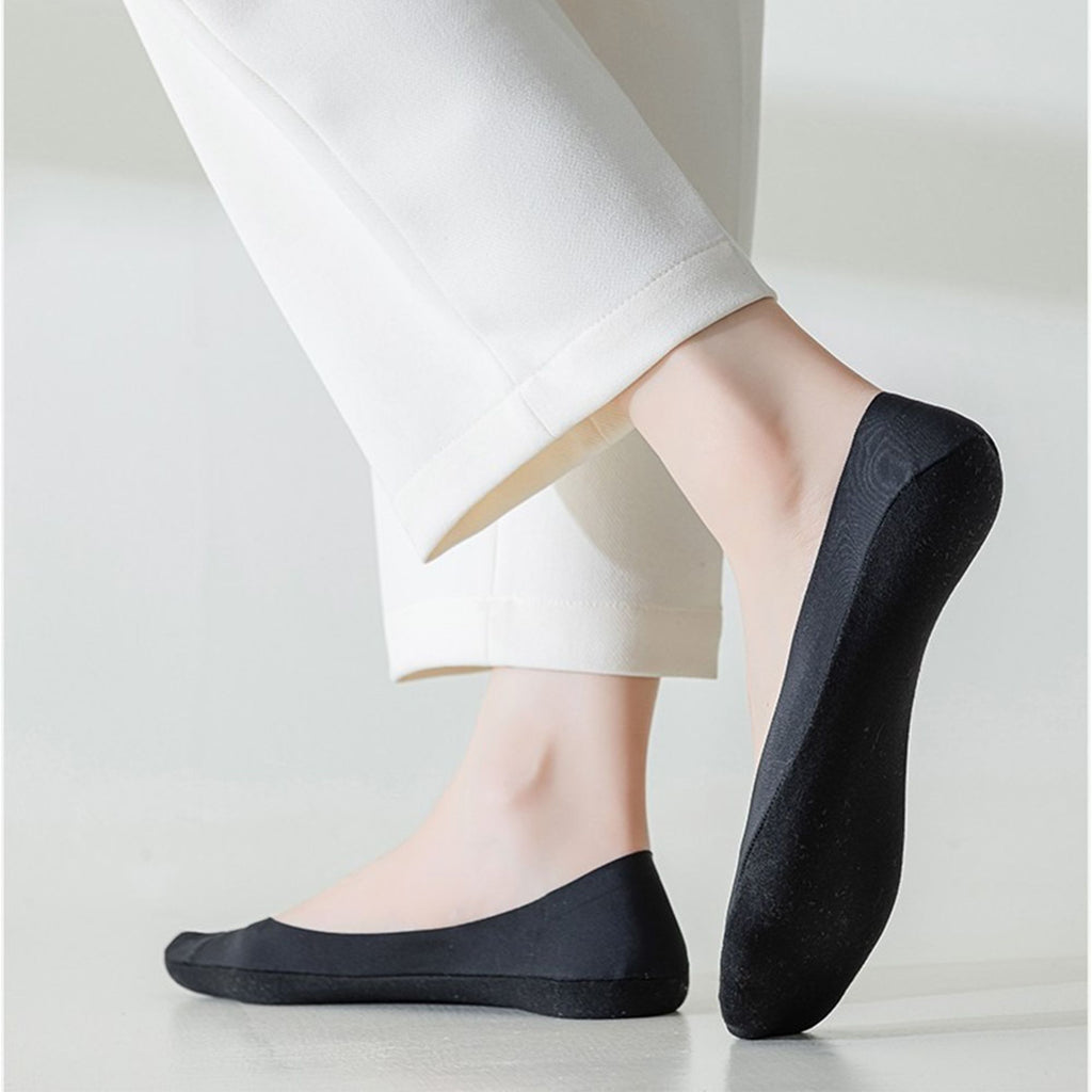 Anna-Kaci 5 Pairs Women Low Cut Invisible Liner Socks Soft Stretch Mesh Top with Reinforced Toe and Moisture-Wicking Terry Cotton Sole
