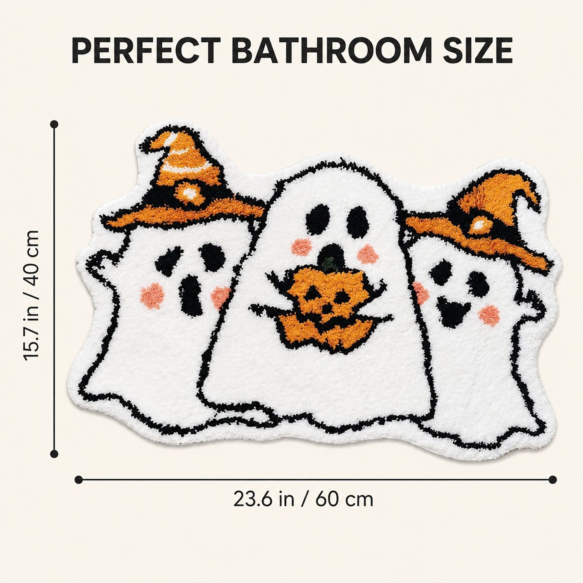 Halloween Character Shaped Bath Mat Nonslip Accent Rug 15.7 x 23.6 Inches