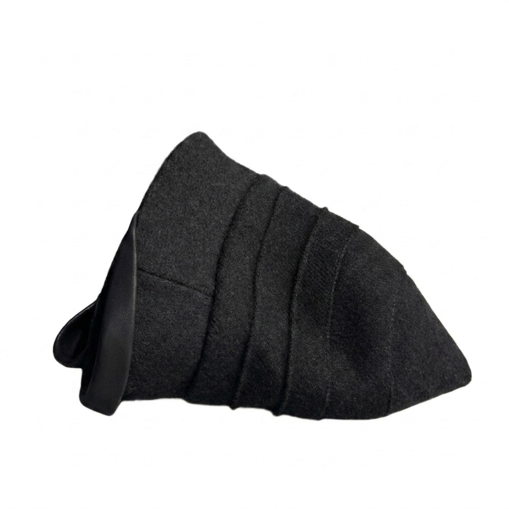 Structured Cloche Hat Pleated Crown Contrast Trim Wide Brim Bucket Hat