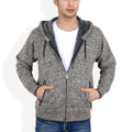 Anna-Kaci Men's Zip-Up Hooded Fleece Jacket with Adjustable Drawstrings and Front Pockets