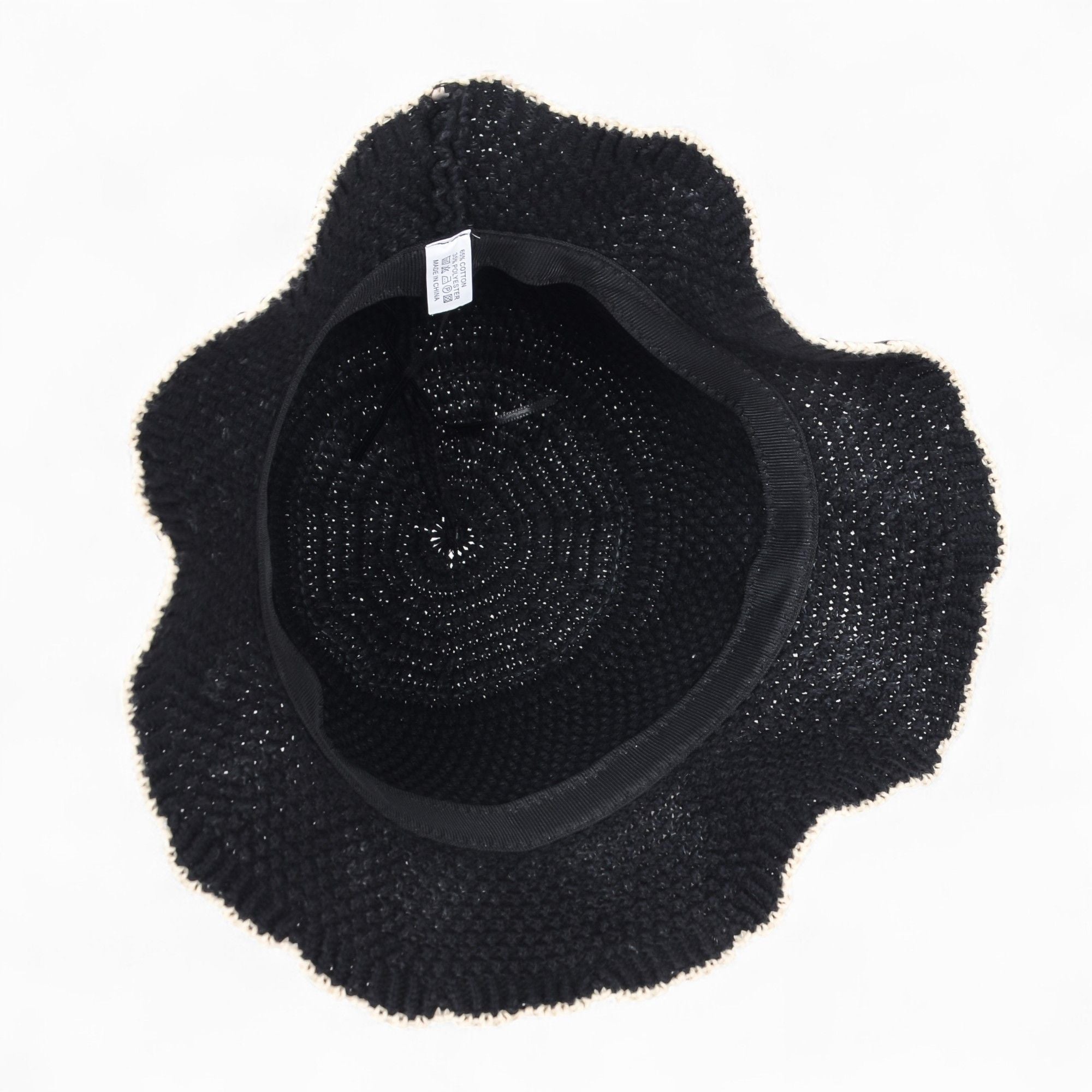 Anna-Kaci Women's Woven Floppy Bucket Hat with Scalloped Brim Edge Detail
