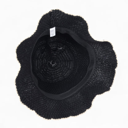Anna-Kaci Women's Woven Floppy Bucket Hat with Scalloped Brim Edge Detail