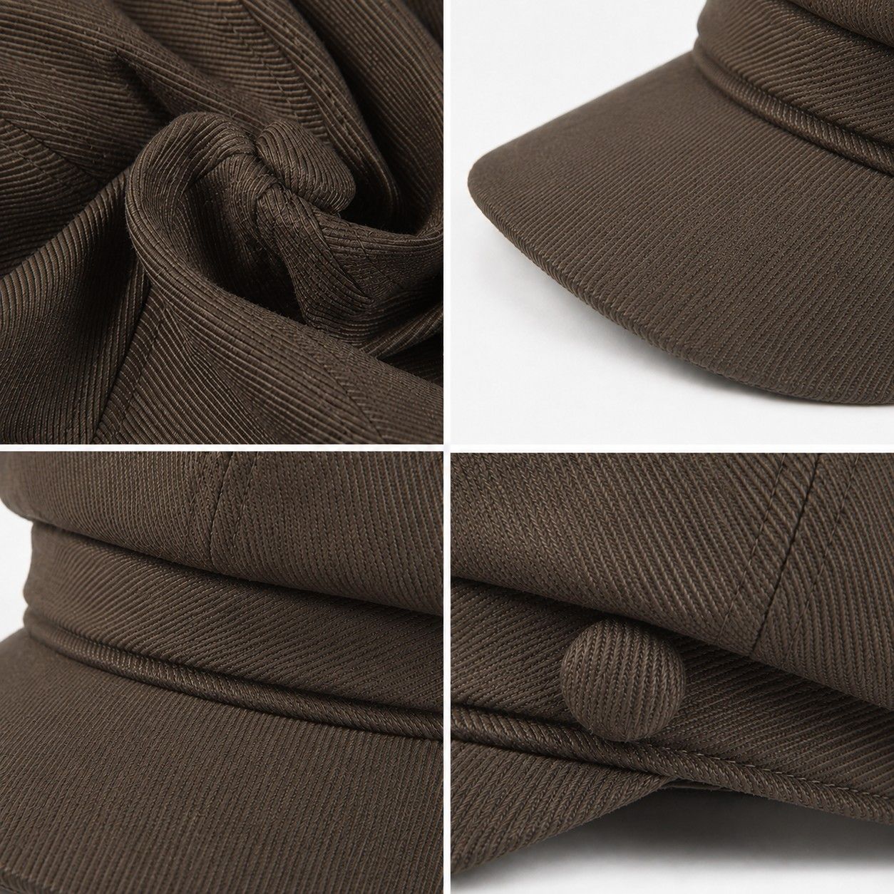 Structured Newsboy Cap Vintage Baker Boy Hat Short Brim Casual Style