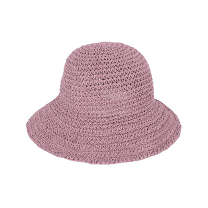 Anna-Kaci Crochet Raffia Sun Hat with Wide Brim and Bow Detail Foldable Summer Beach Hat for Stylish Sun Protection