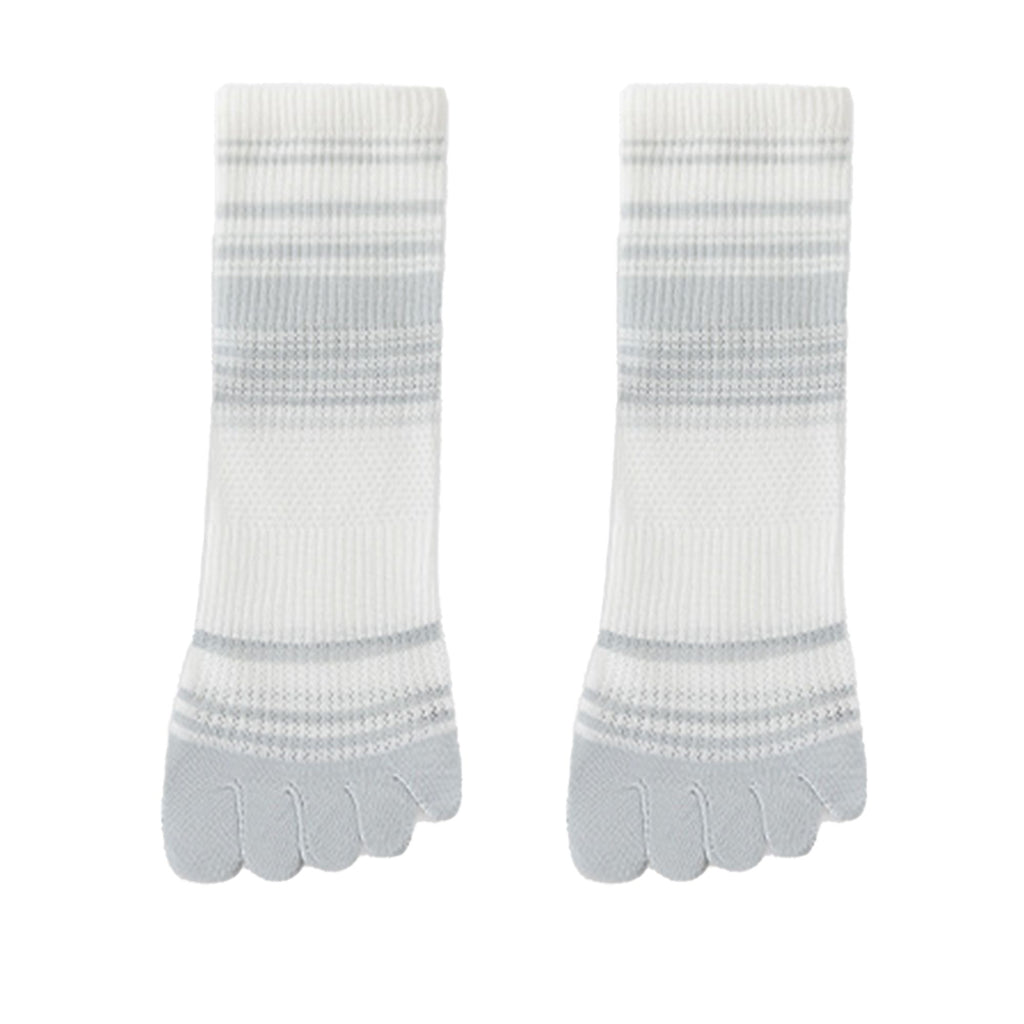 Anna-Kaci 2 Pairs Women's Breathable Five-Toe Socks with Arch Support and Anti-Odor Lycra Stretch for Casual or Active Wear