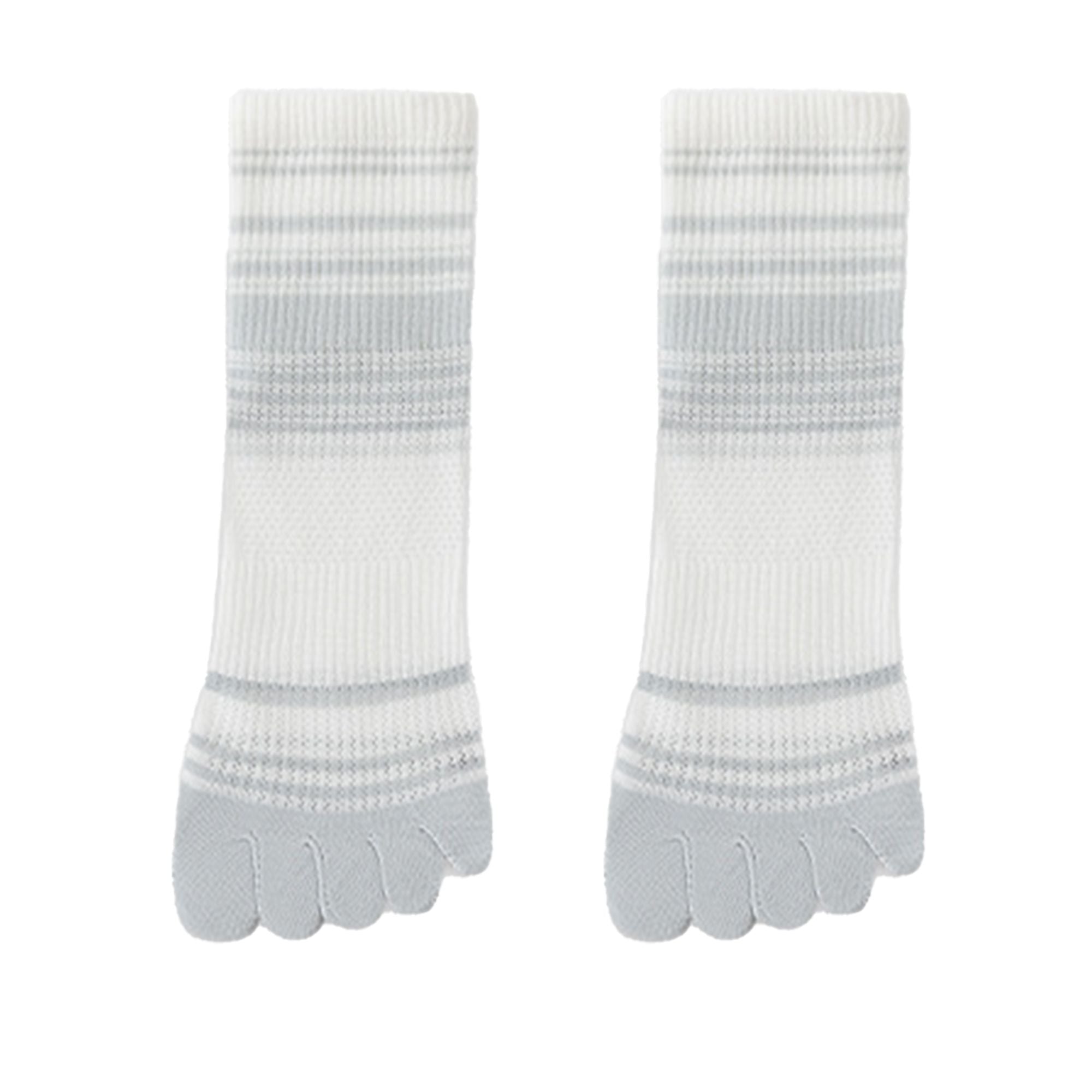 Anna-Kaci 2 Pairs Women's Breathable Five-Toe Socks with Arch Support and Anti-Odor Lycra Stretch for Casual or Active Wear