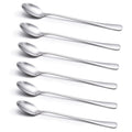 6-Piece Long Handle Stainless Steel Coffee and Iced Tea Spoon Set