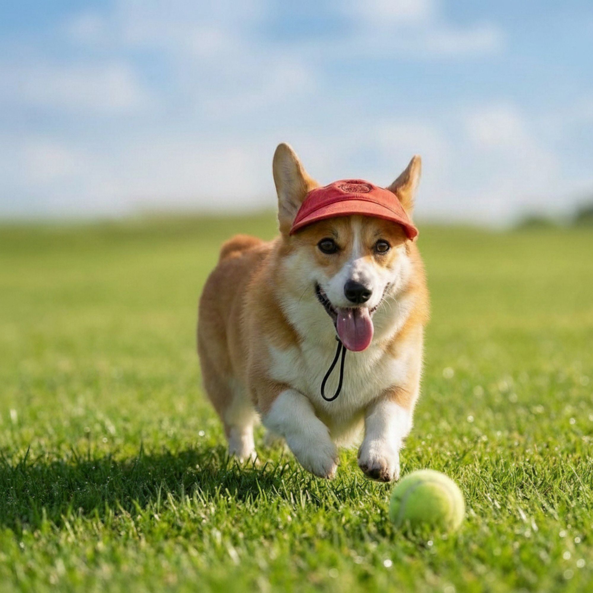 Pet Visor Sun Hat with Open Ear Design Adjustable Chin Strap Lightweight Outdoor Cap for Cats and Dogs