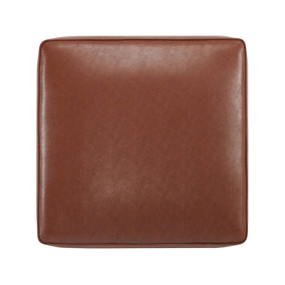 Alilang 30.00 inches Square Faux Leather Ottoman Pouf with Modern Design