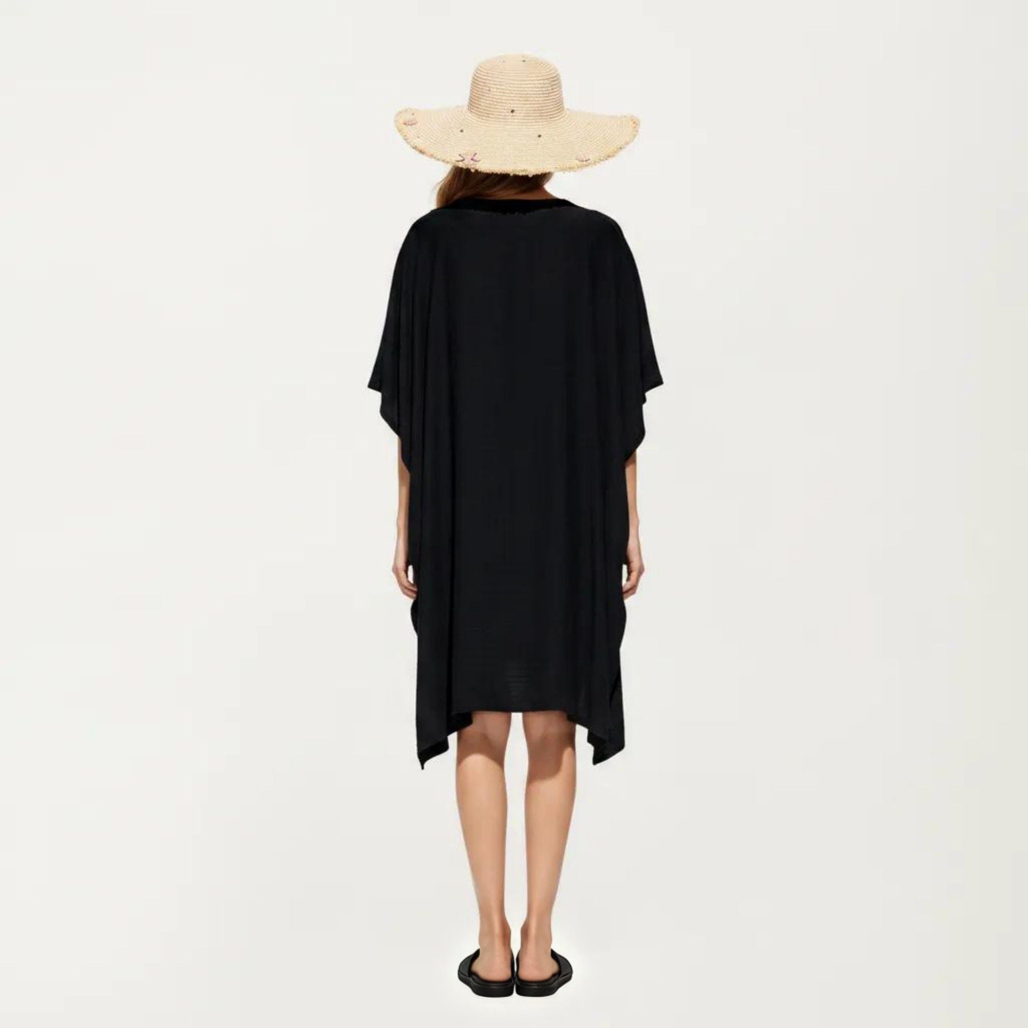 Anna-Kaci Women's Button Front Swim Cover Up Shirt Dress Loose Lightweight Beach Kaftan