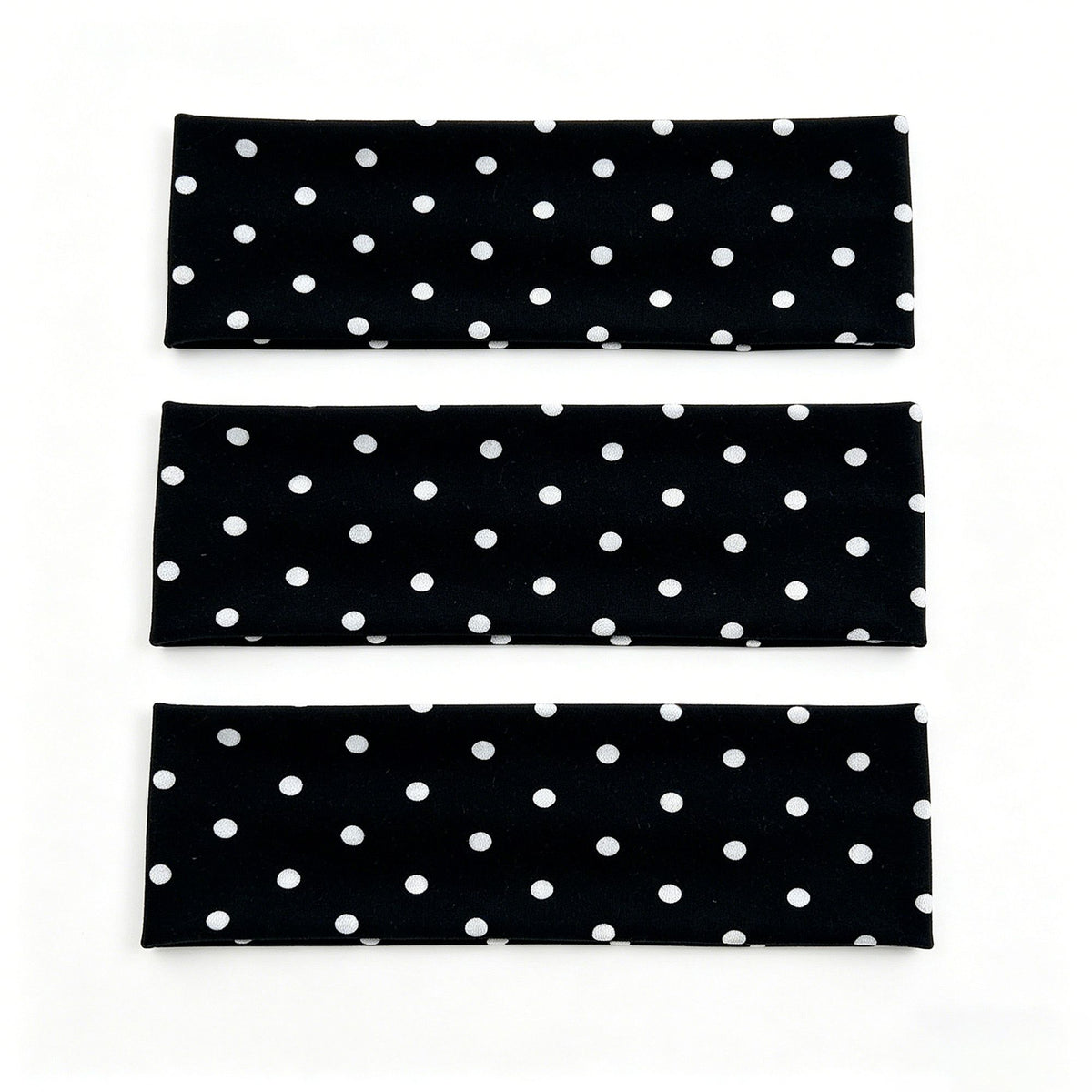 White headband with polka dot, cotton and stretch