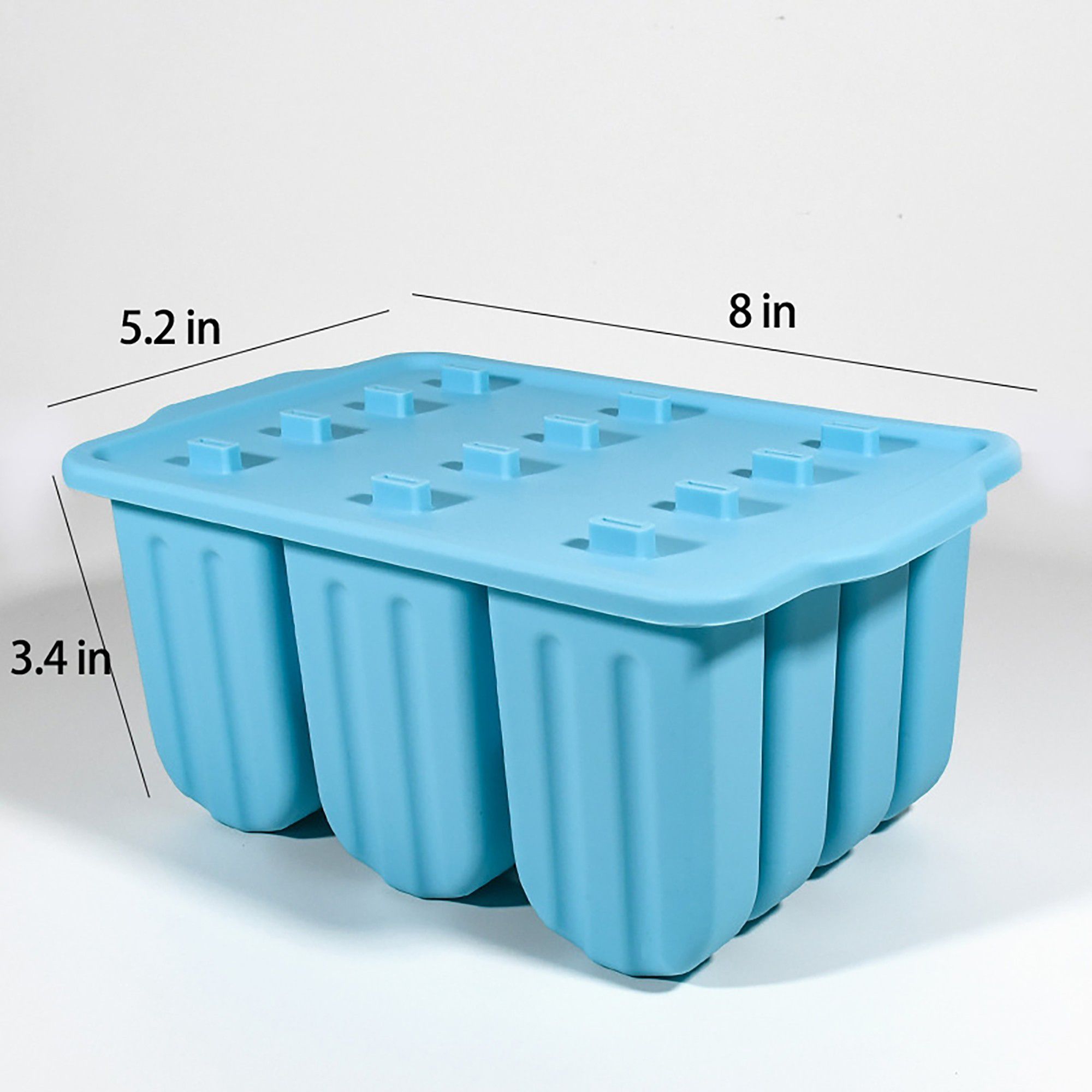 12-Cavity Popsicle Mold - Homemade Ice Pop Maker with Lid