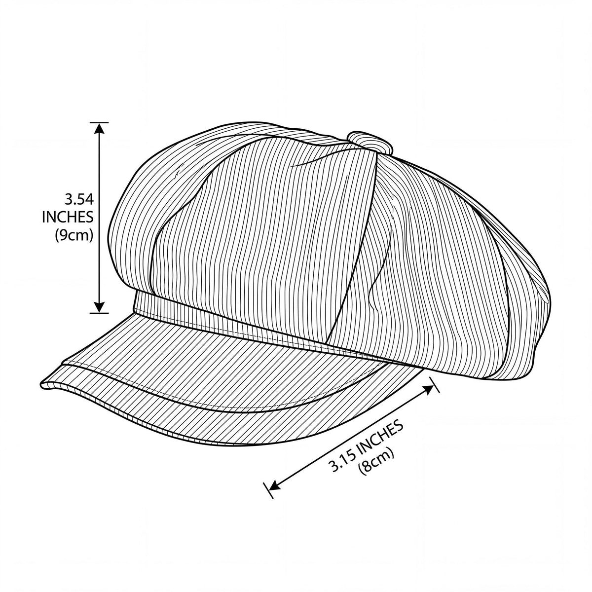Newsboy Cap Vintage Baker Boy Hat with Brim Textured Casual Hat