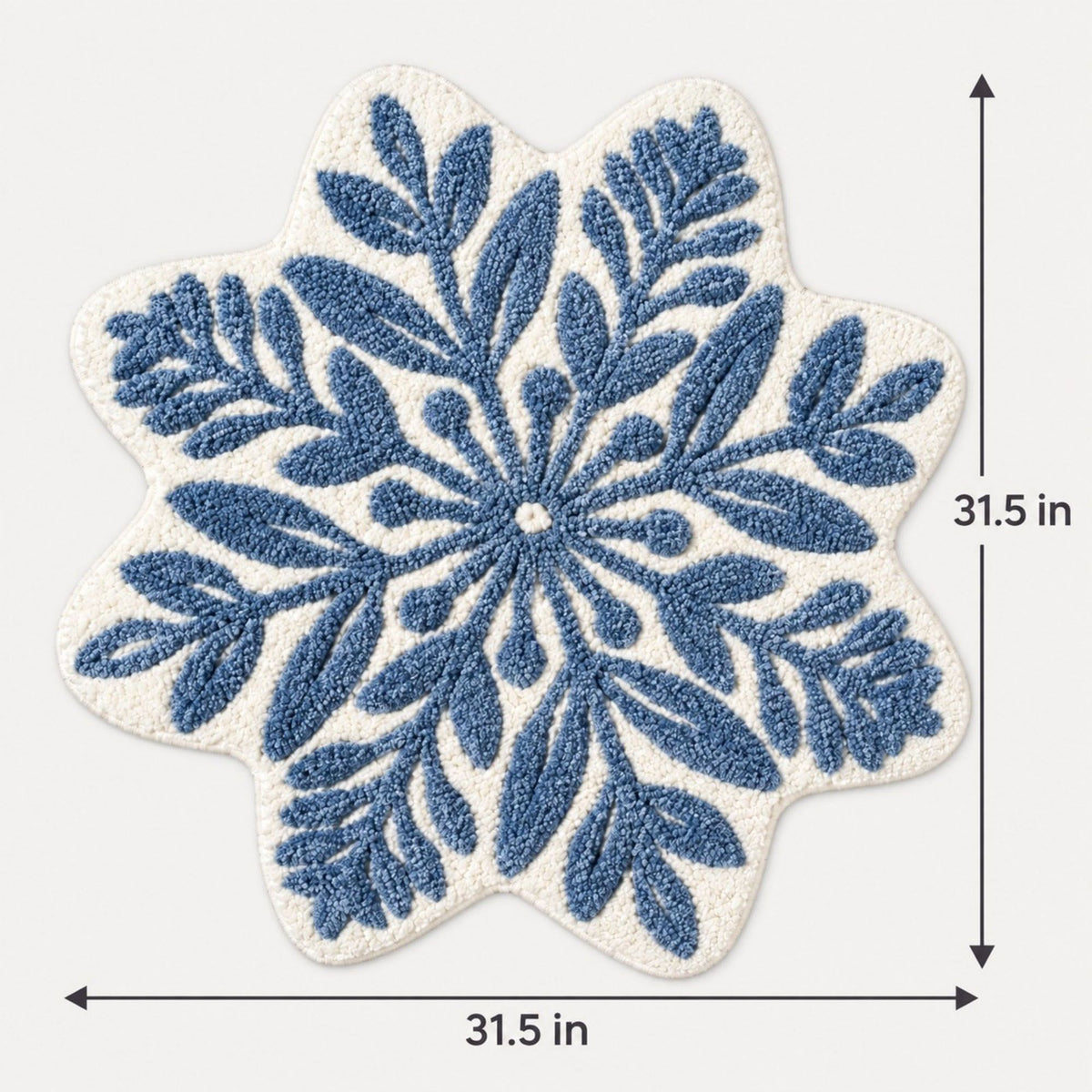 31.5 Inch Floral Tufted Accent Rug Decorative Shaped Area Rug for Bedroom and Entryway