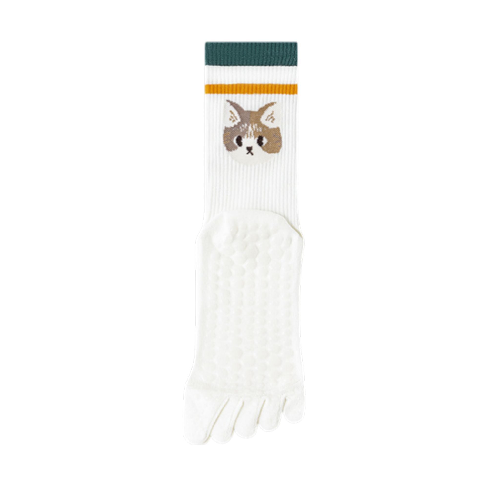 Anna-Kaci 1 Pair Animal Face Toe Socks with Anti-Slip Grip Bottom and Cartoon Embroidery