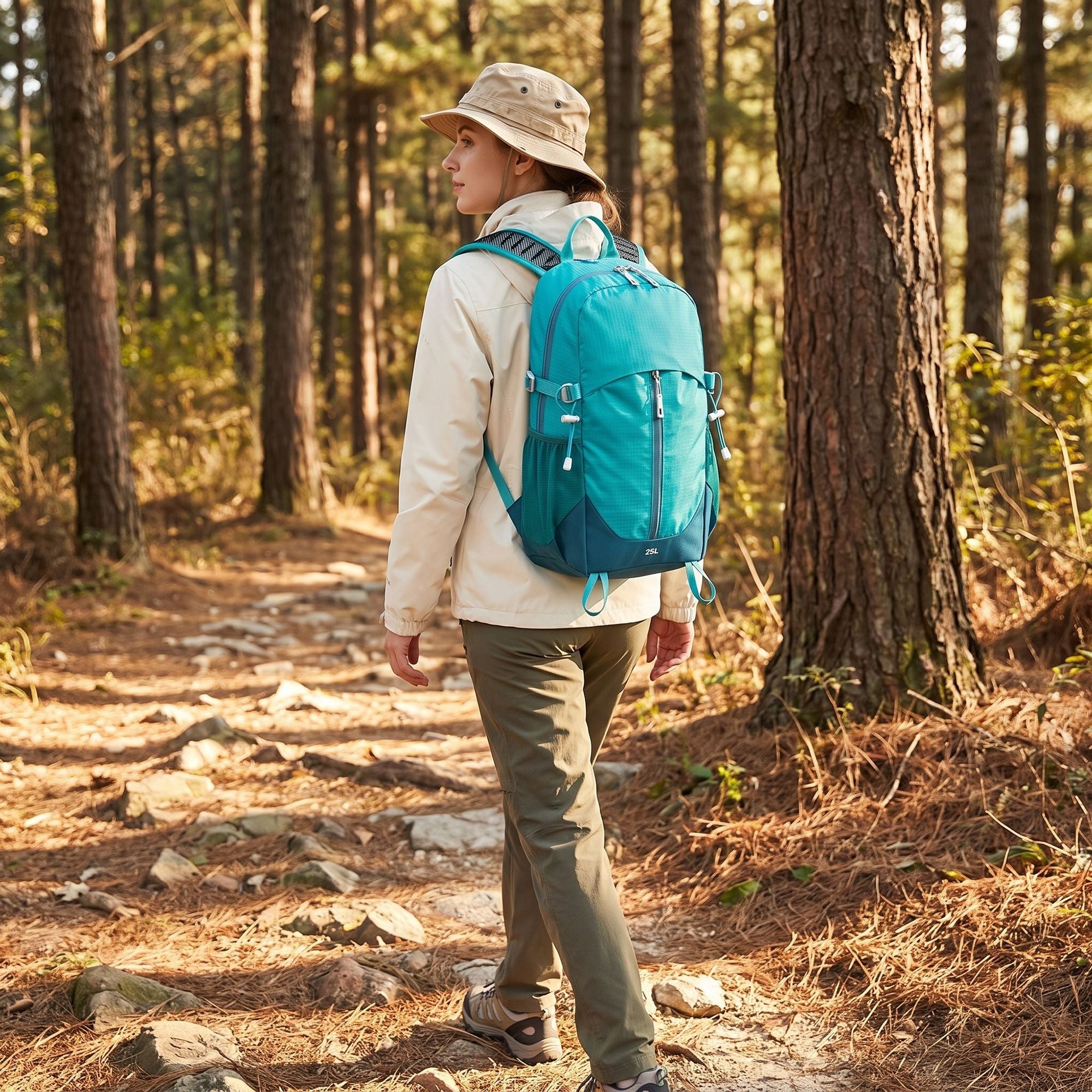 Lightweight Travel Backpack with Side Pockets Adjustable Straps Multi Pocket Design