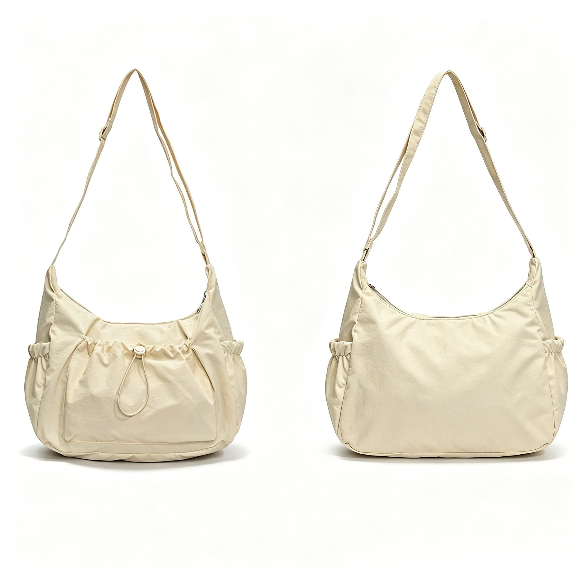 Lightweight Hobo Shoulder Bag with Adjustable Strap and Multiple Pockets