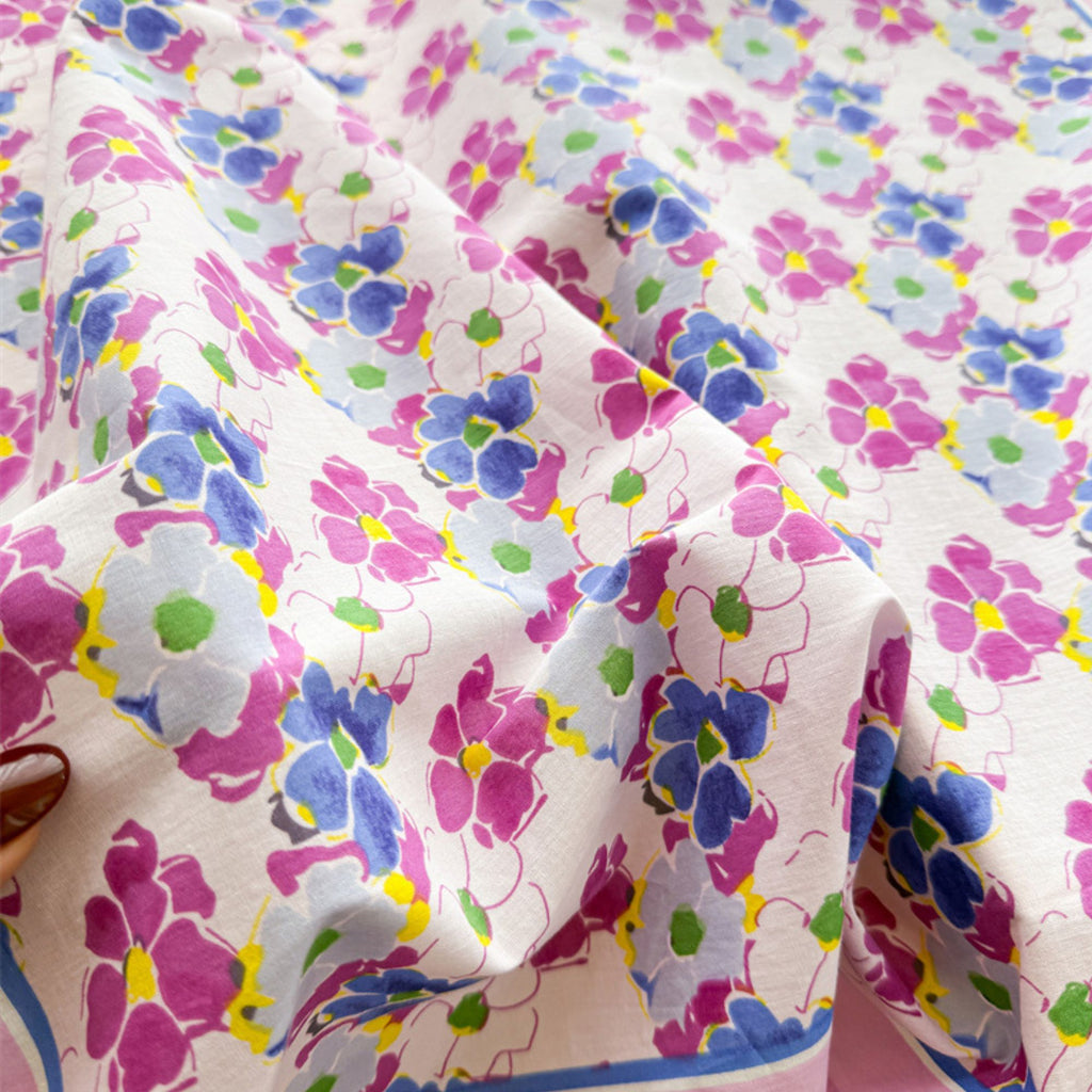 Floral Print Cotton Square Scarf Lightweight Soft Neck Hair Head Scarf Wrap 25.5¡Á25.5 Inches